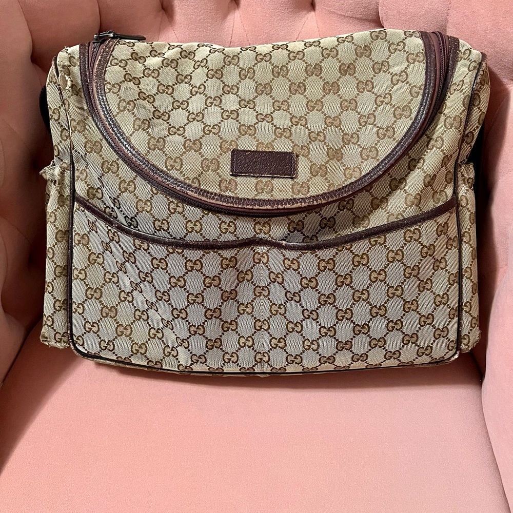 Gucci Monogram Canvas Diaper Bag